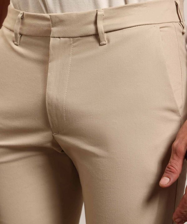 Pantalon Tipo Chino Unicolor 