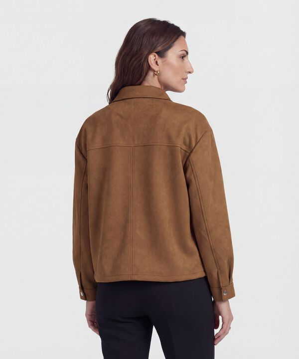 Chaqueta Unicolor Estilo Cargo para Mujer
