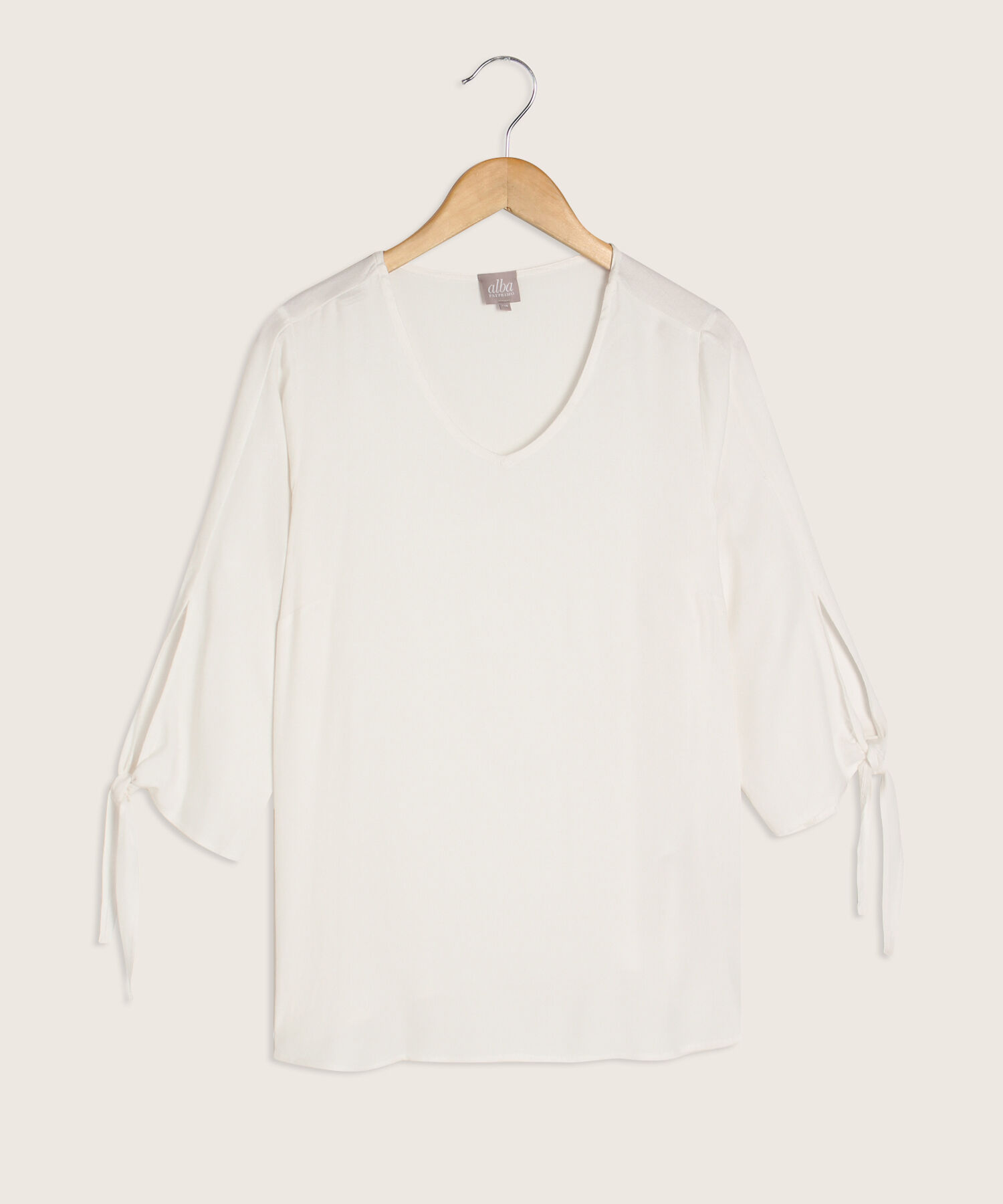 Blusa Manga 3/4 Con Anudado En Puño