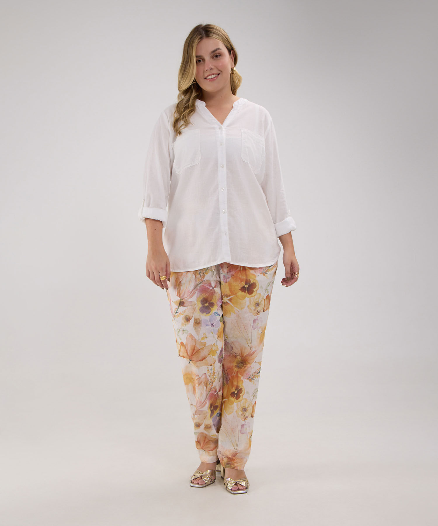Blusa con Cuello Mao