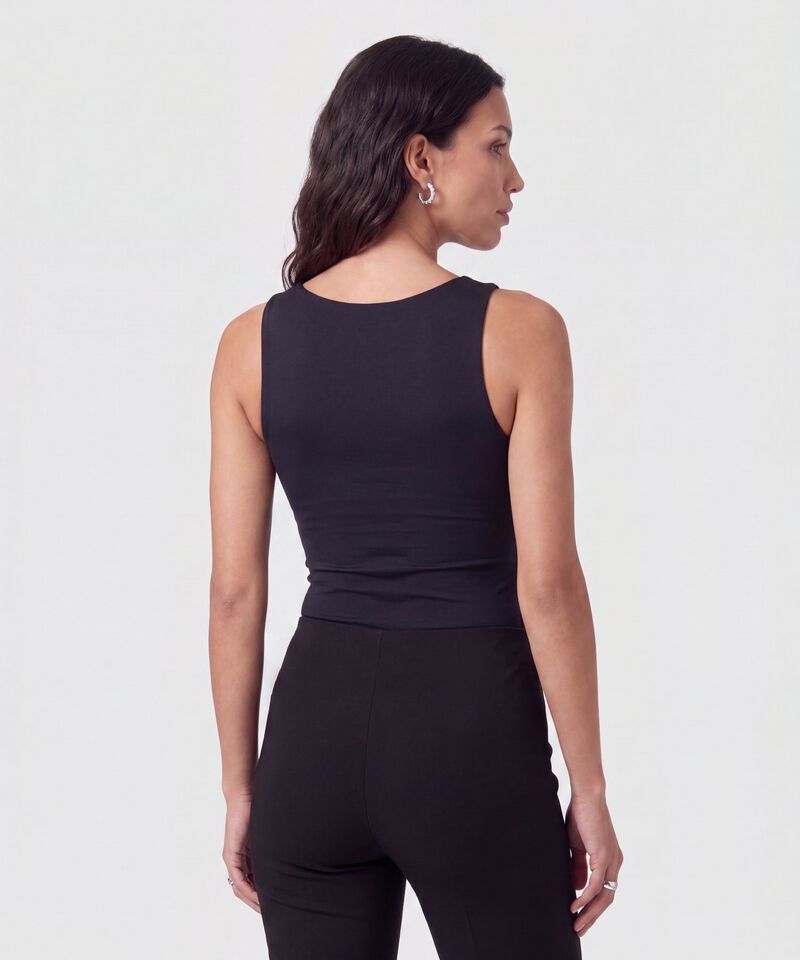 Top Sin Mangas Cuello U Para Mujer