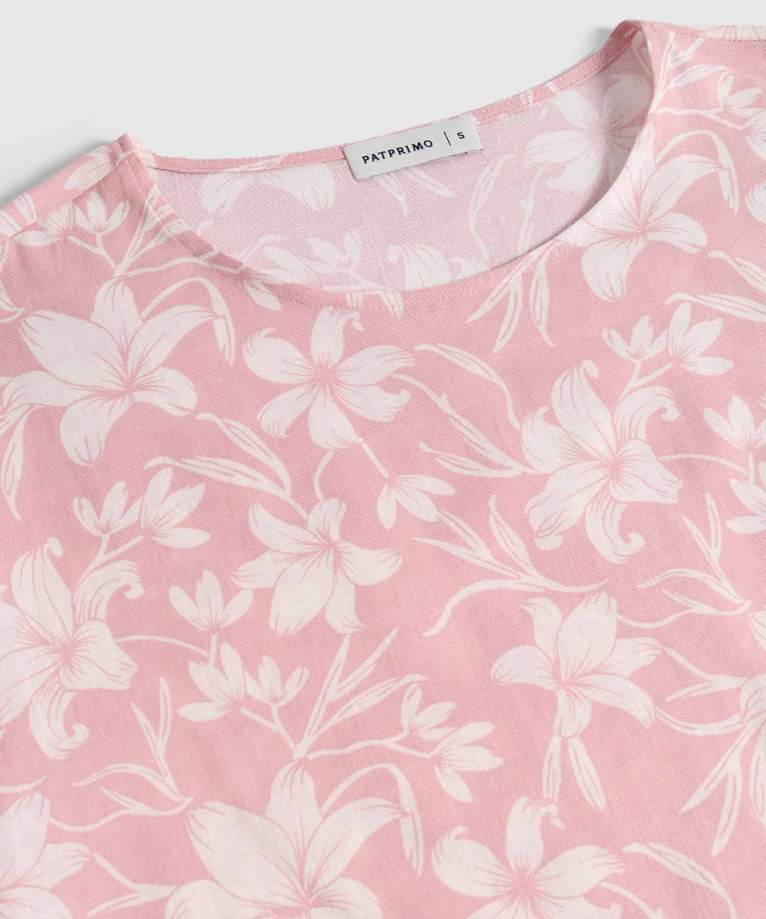 Blusa Estampada Cuello Redondo 