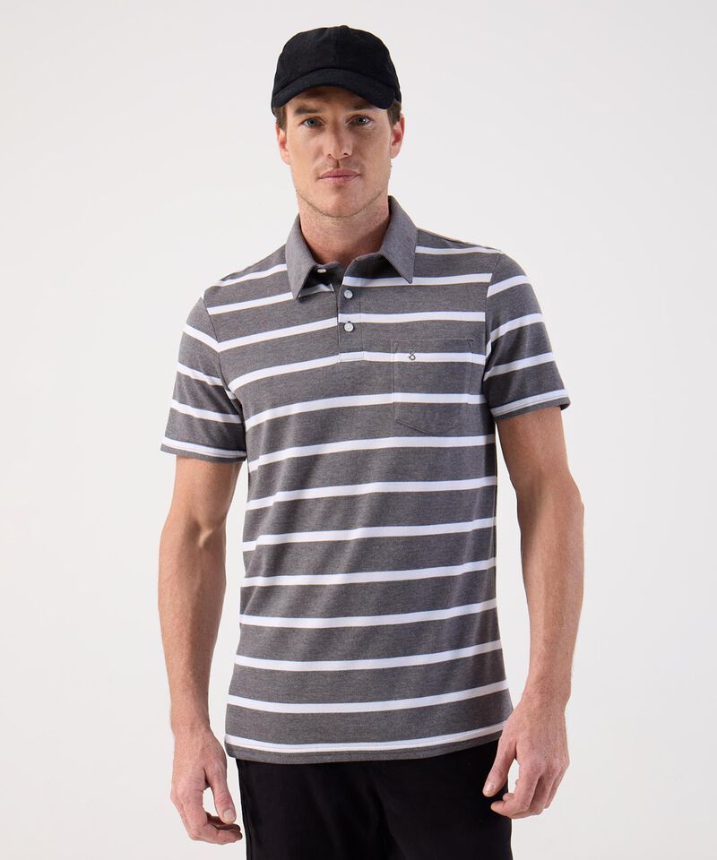 Polo a Rayas Clásico con Bolsillo Para Hombre