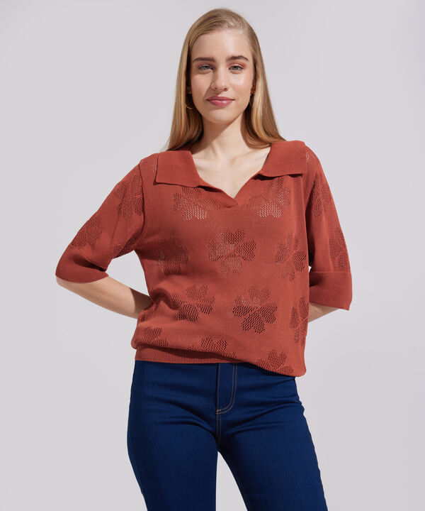 Polo Manga Corta Con Jacquard image number null