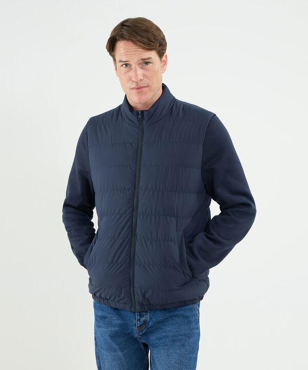 Chaqueta Acolchada Con Mangas En Tela Contraste Para Hombre image number null