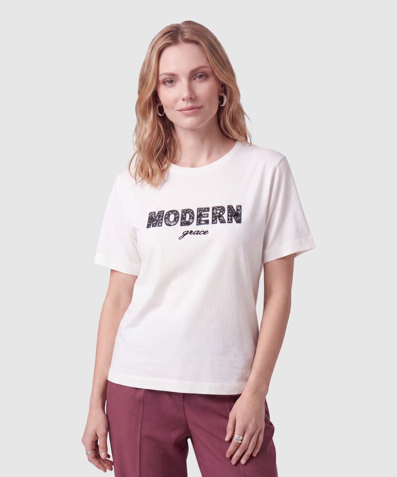 Camiseta Estampada De Manga Corta Para Mujer