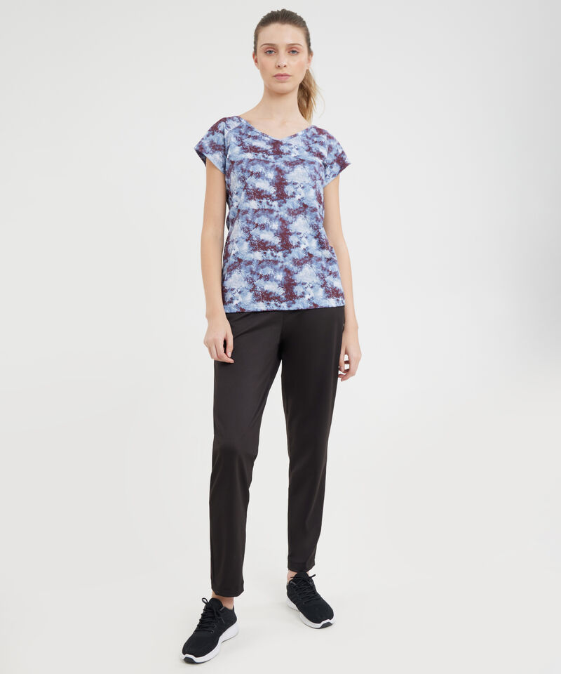 Camiseta Para Mujer, Cuello En V, Manga Corta, Estampada