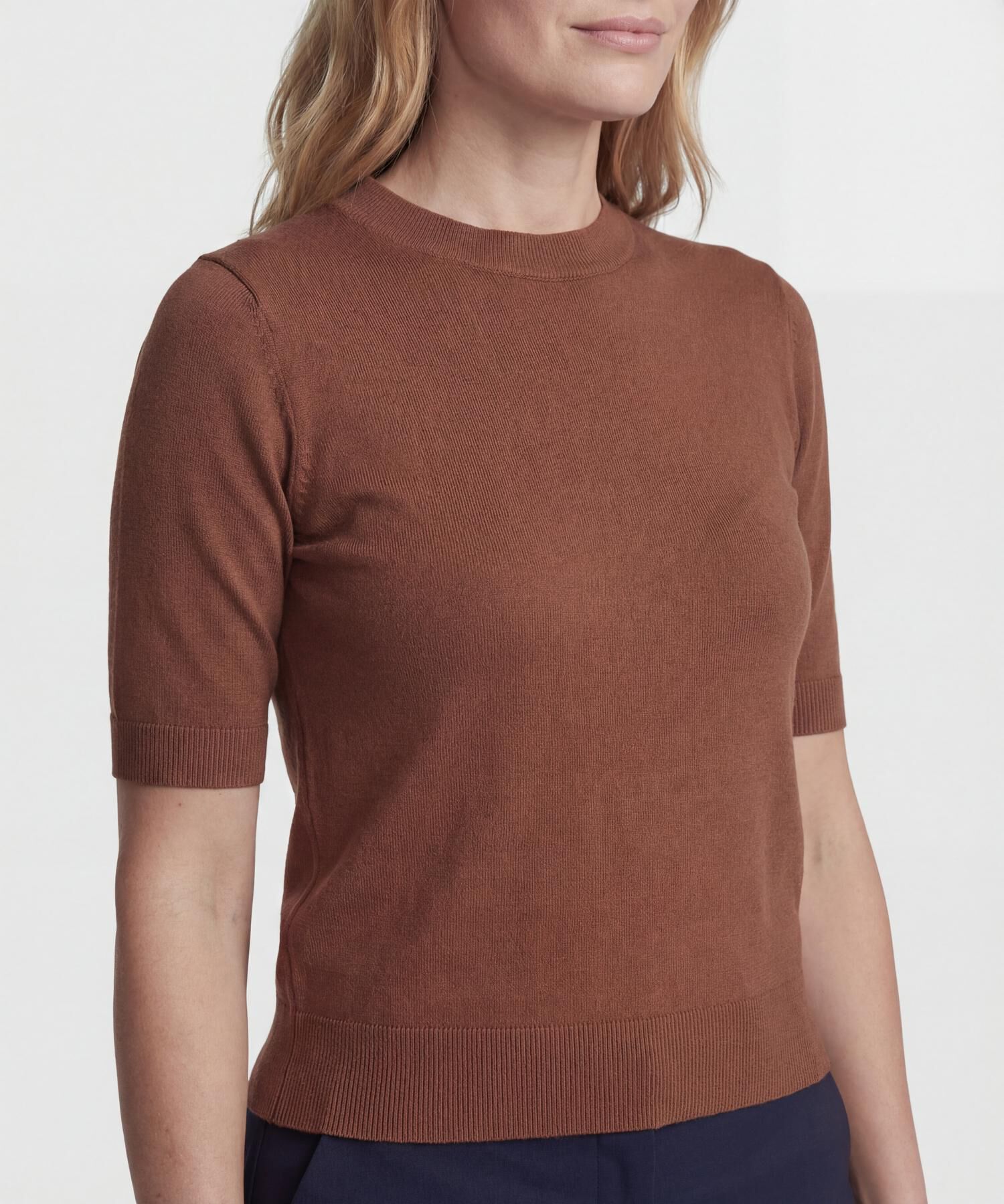 Camiseta de Punto Manga Corta para Mujer