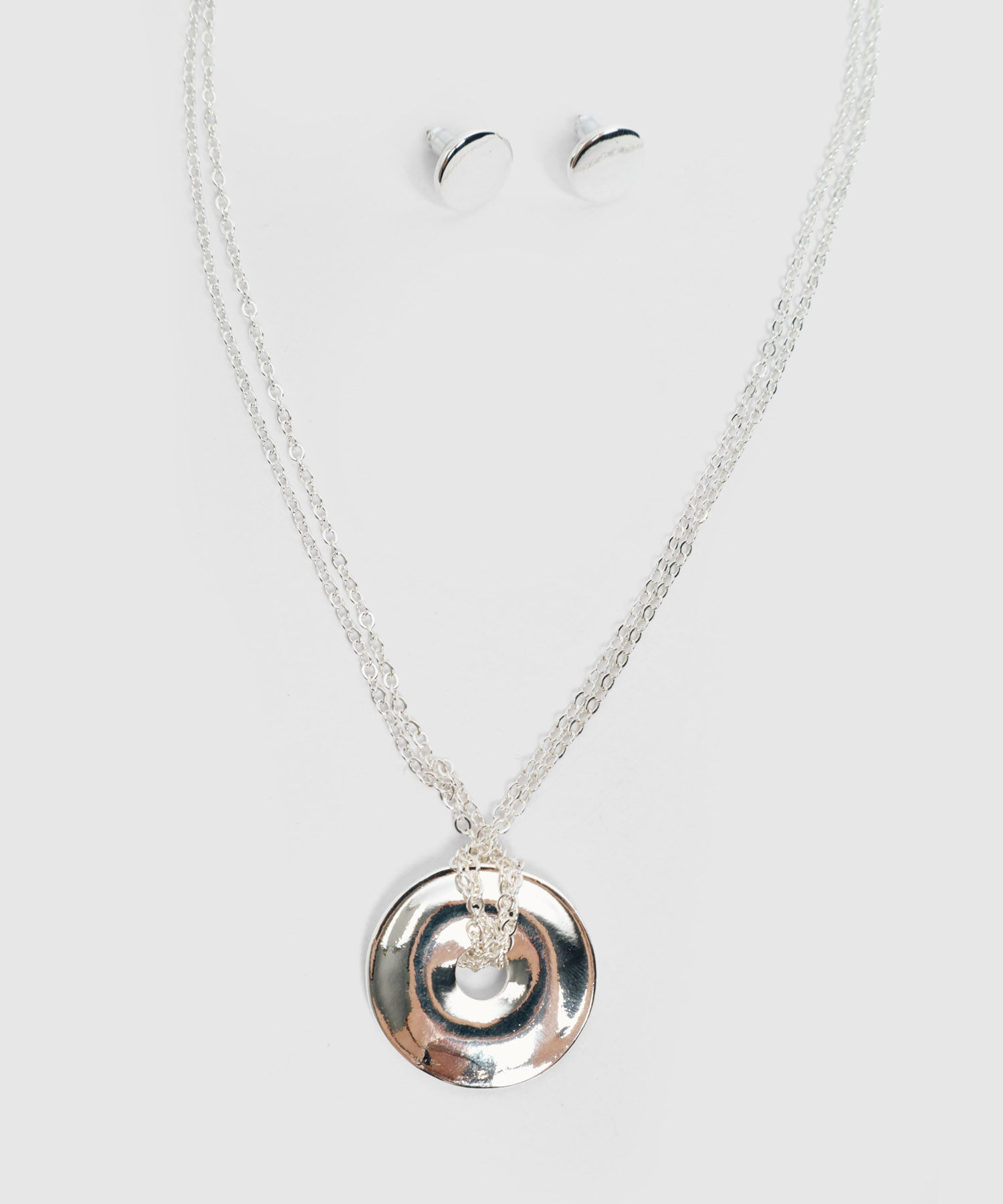 Set Collar y Aretes Circulares Mujer