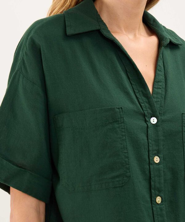 Camisa en Efecto Lino