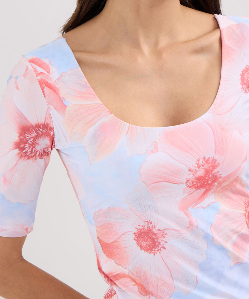 Camiseta Estampada Manga Corta Al Codo