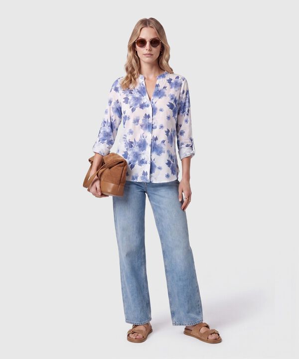 Blusa Manga Larga Con Ajuste Para Mujer