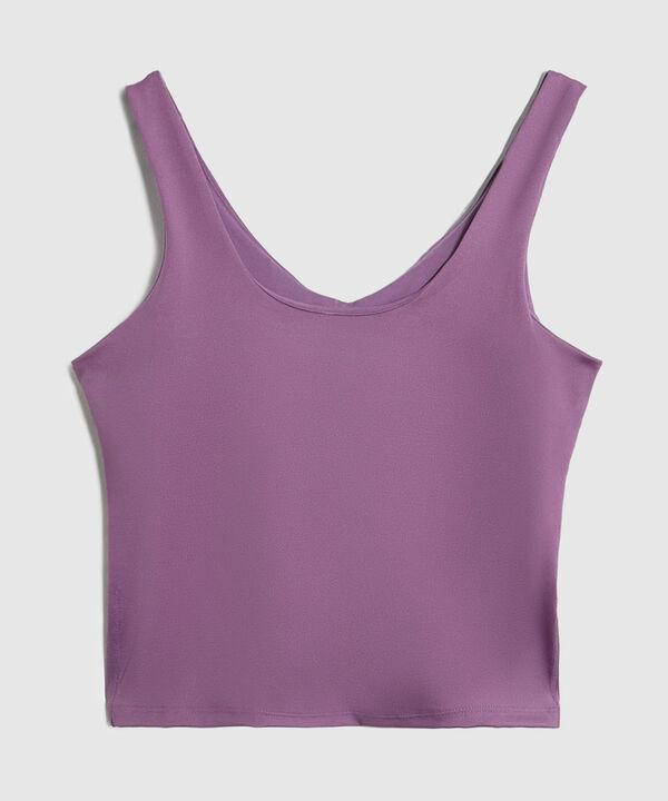 Camiseta Crop Sin Mangas Cuello V Mujer