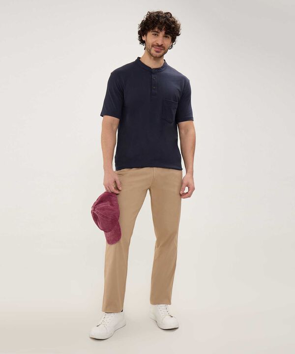 Camiseta Cuello Henley con Bolsillo image number null