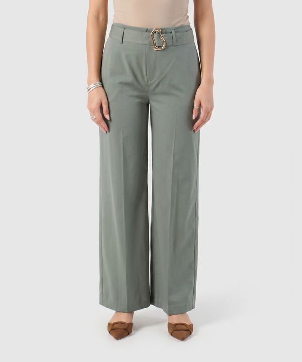 Pantal&oacute;n Wide Leg Con Cintur&oacute;n Para Mujer image number null