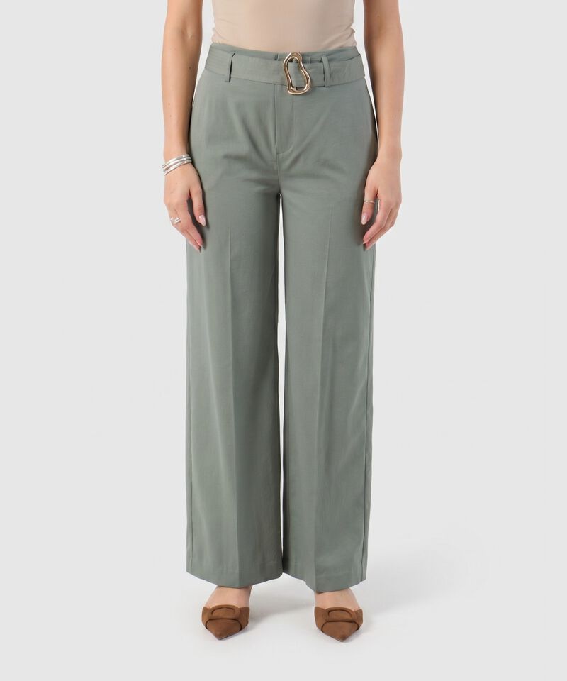 Pantal&oacute;n Wide Leg Con Cintur&oacute;n Para Mujer