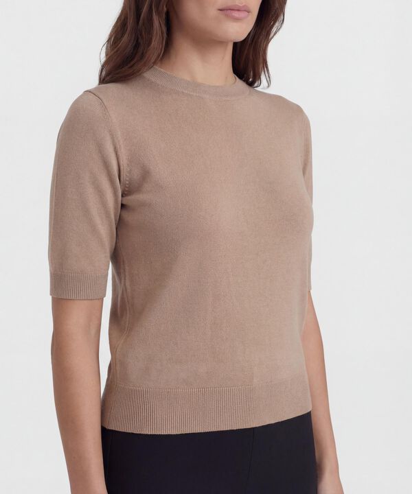 Camiseta Unicolor Manga Corta para Mujer