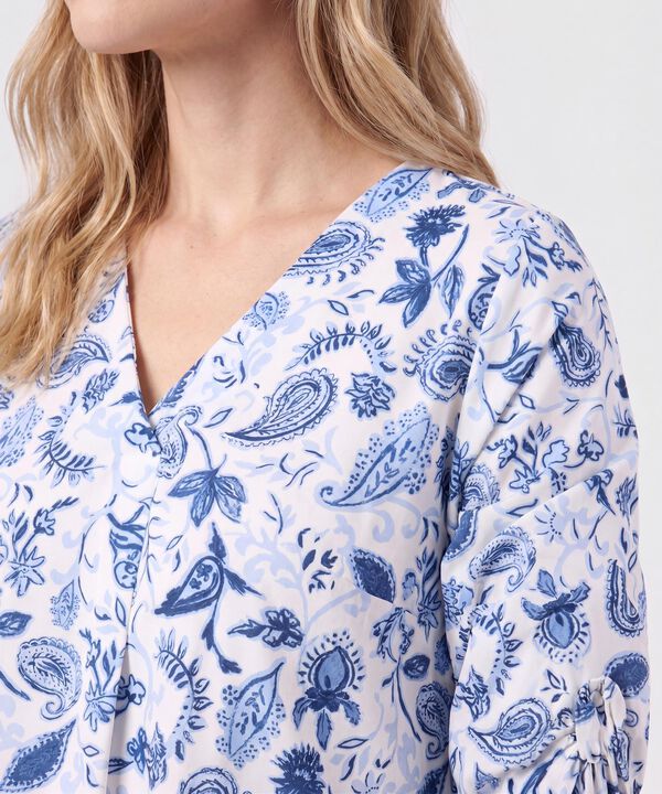 Blusa Cuello V Manga 3/4 Para Mujer