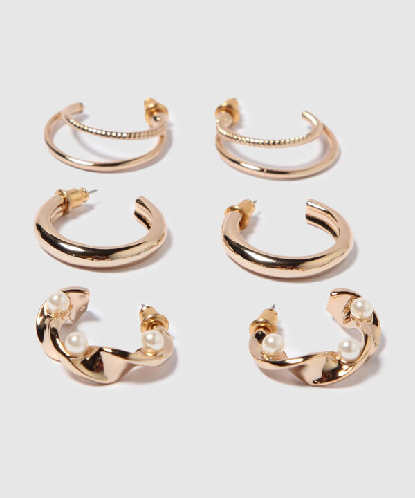 Aretes Set X 3 Pares De Aretes Ref. Kf232-0431