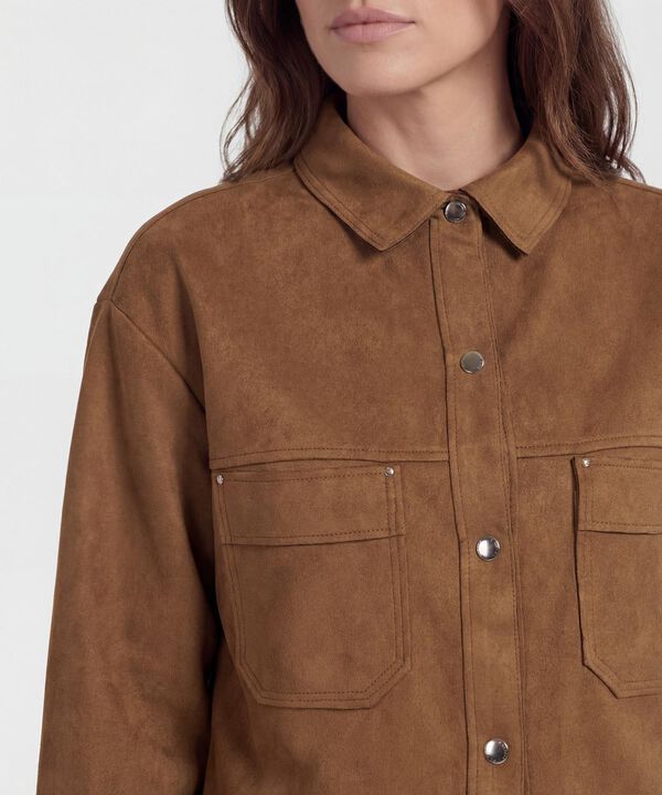 Chaqueta Unicolor Estilo Cargo para Mujer