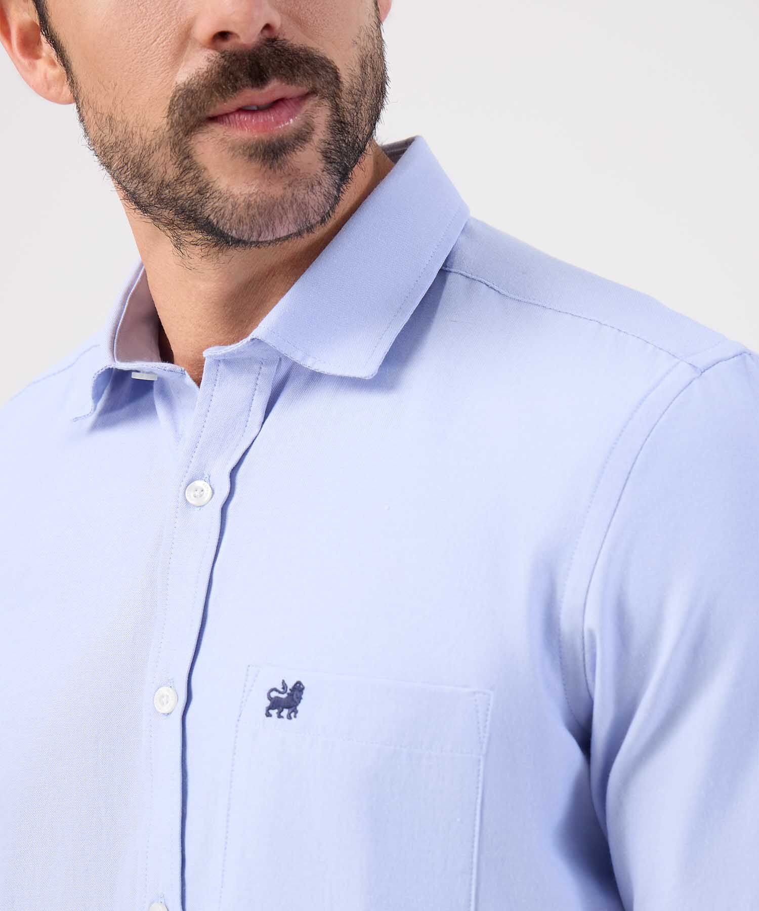 Camisa Unicolor Con Bolsillo 
