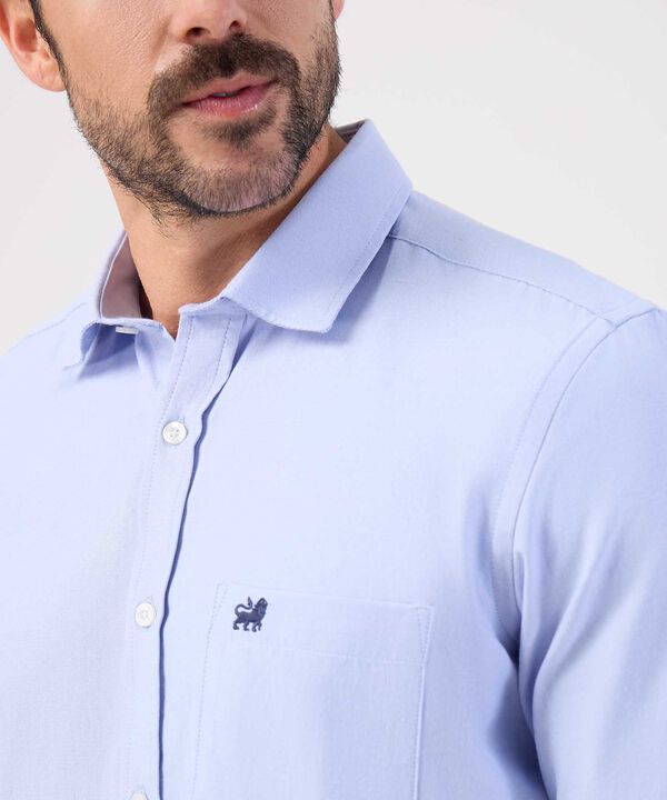 Camisa Unicolor Con Bolsillo 