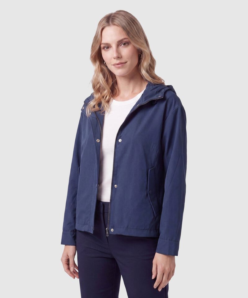 Chaqueta Cortavientos Con Capucha Para Mujer