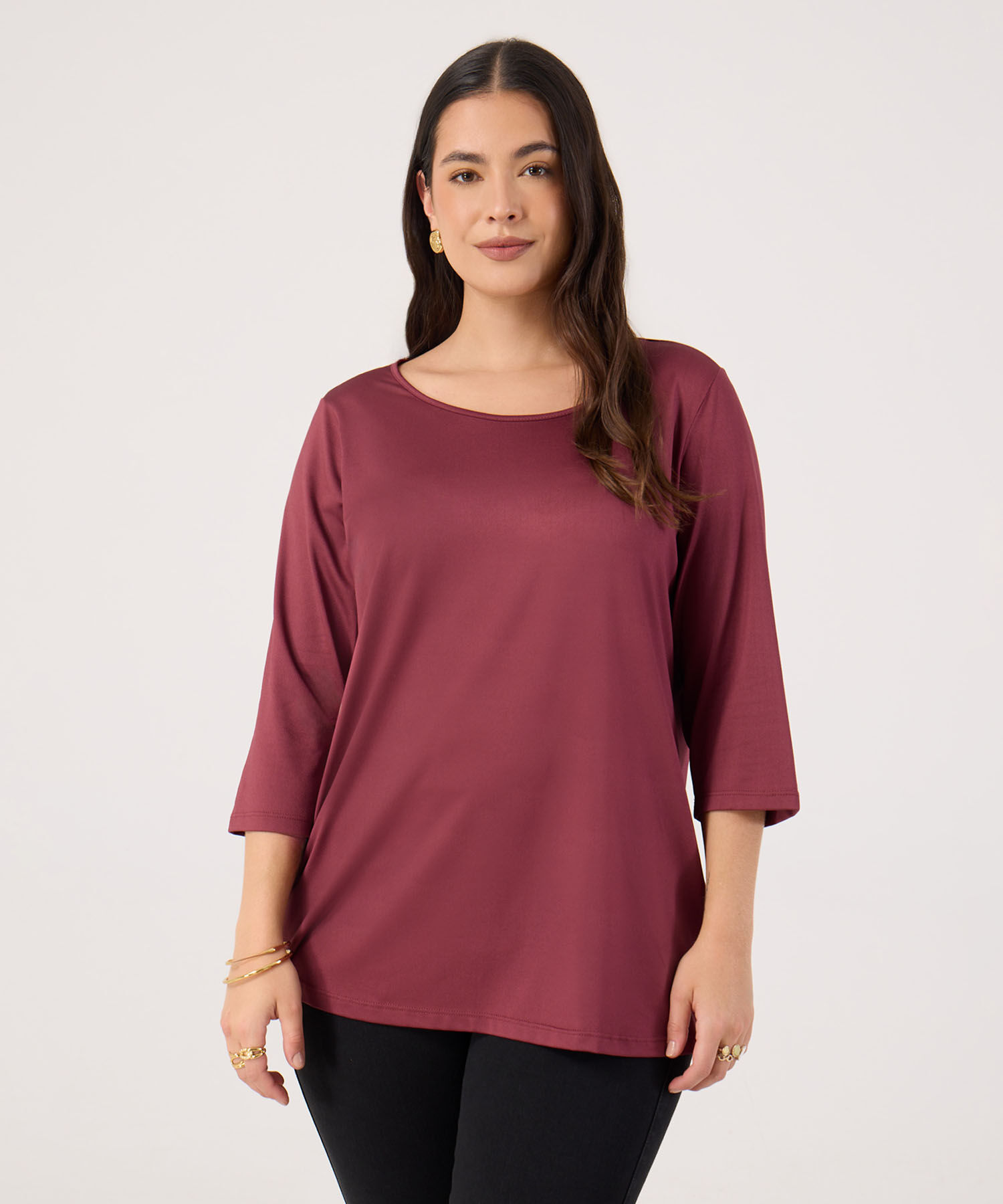 Camiseta Unicolor Para Mujer