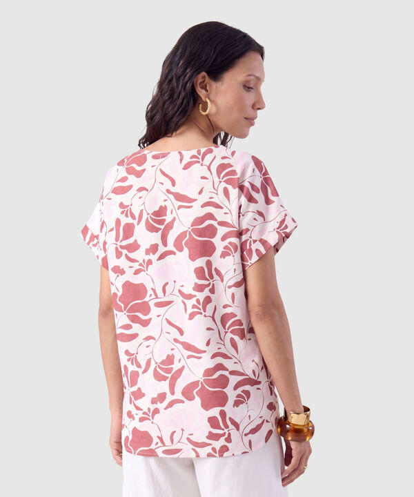 Blusa Manga Corta Dobladillo Para Mujer