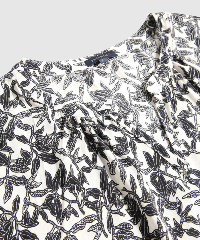 Blusa Escotada Estampado Botánico