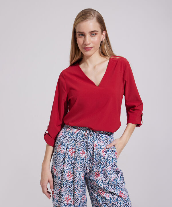 Blusa Unicolor Manga 3/4