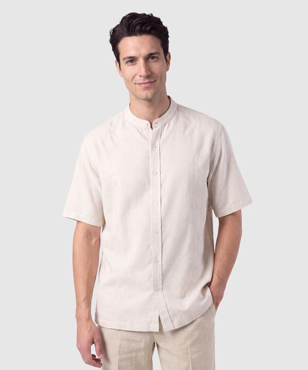 Guayabera Manga Corta Cuello Mao Hombre image number null
