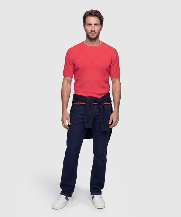 Camiseta Texturizada Manga Corta Para Hombre