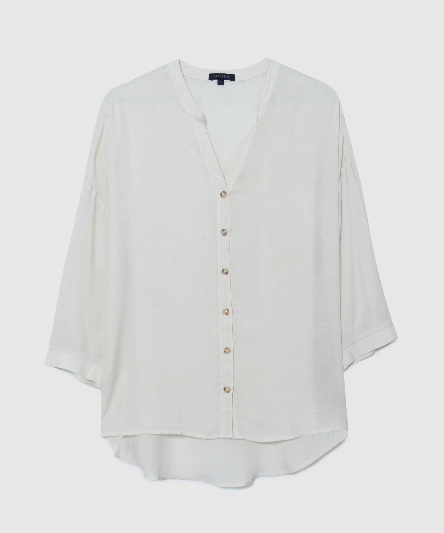 Camisa Unicolor Cuello Nerú Escote V