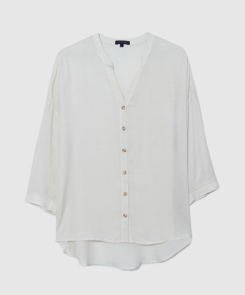 Camisa Unicolor Cuello Nerú Escote V