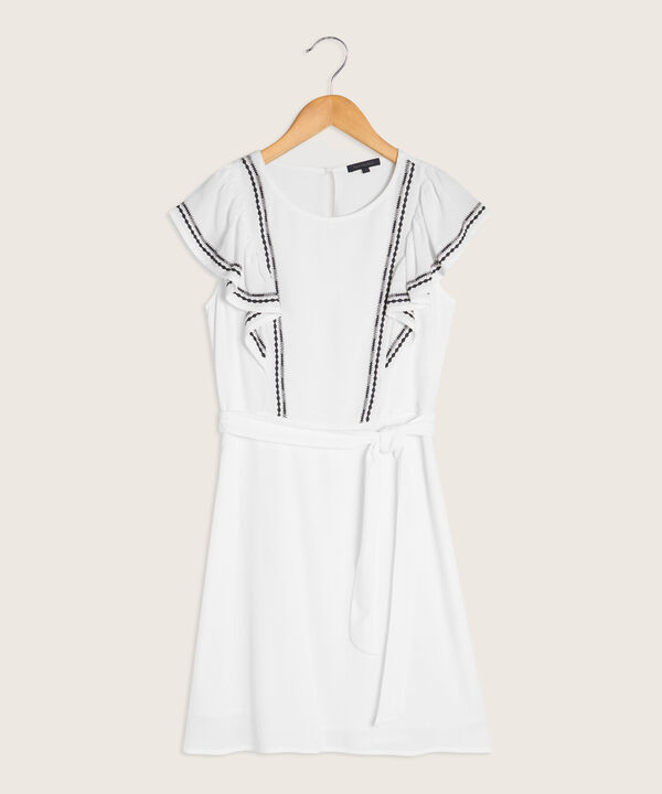 Vestido Escote Redondo Con Detalle De Bordado