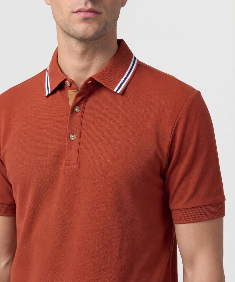 Polo Con Pechera En Contraste Para Hombre