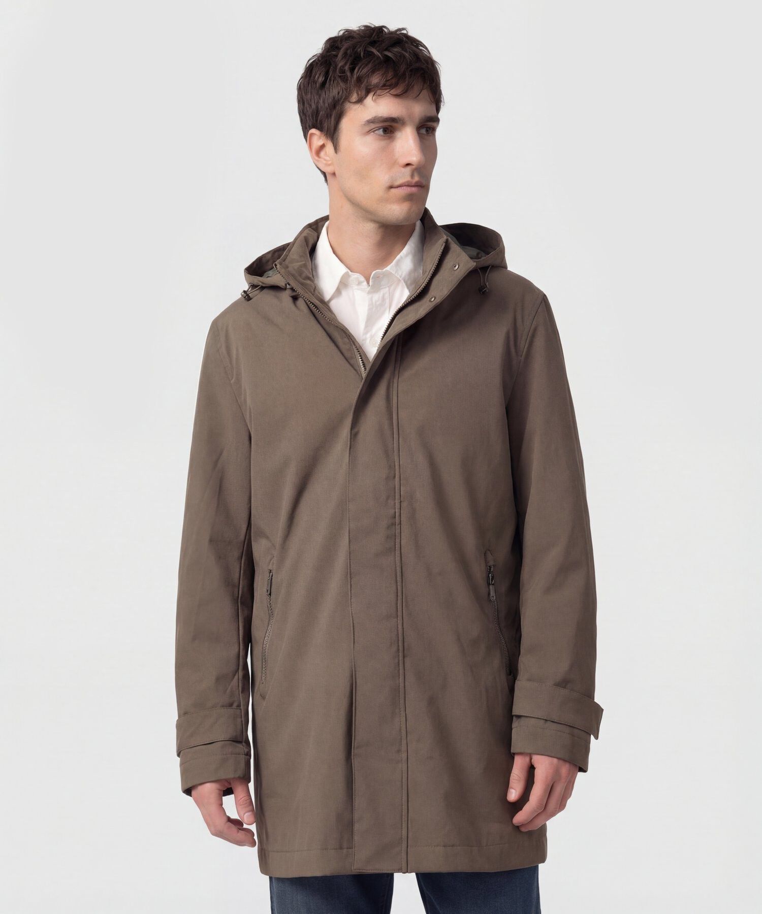 Chaqueta Tipo Parka Con Capucha Para Hombre