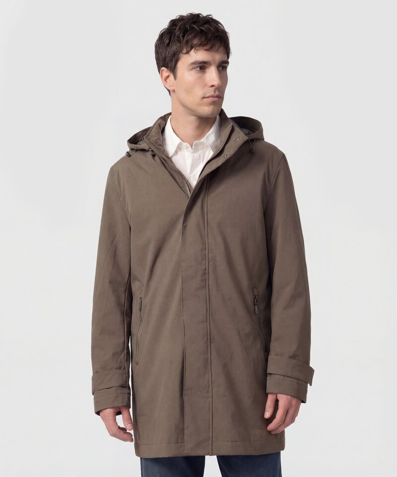 Chaqueta Tipo Parka Con Capucha Para Hombre