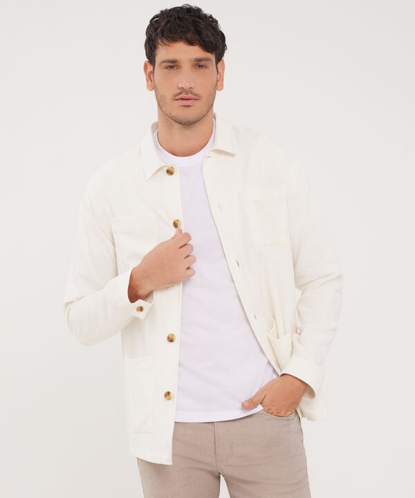 Chaqueta Sobre Camisa Con Bolsillos Parche image number null