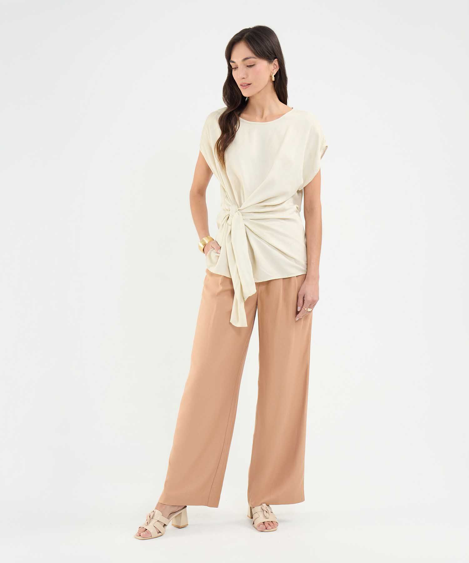 Blusa Estampada con Anudado