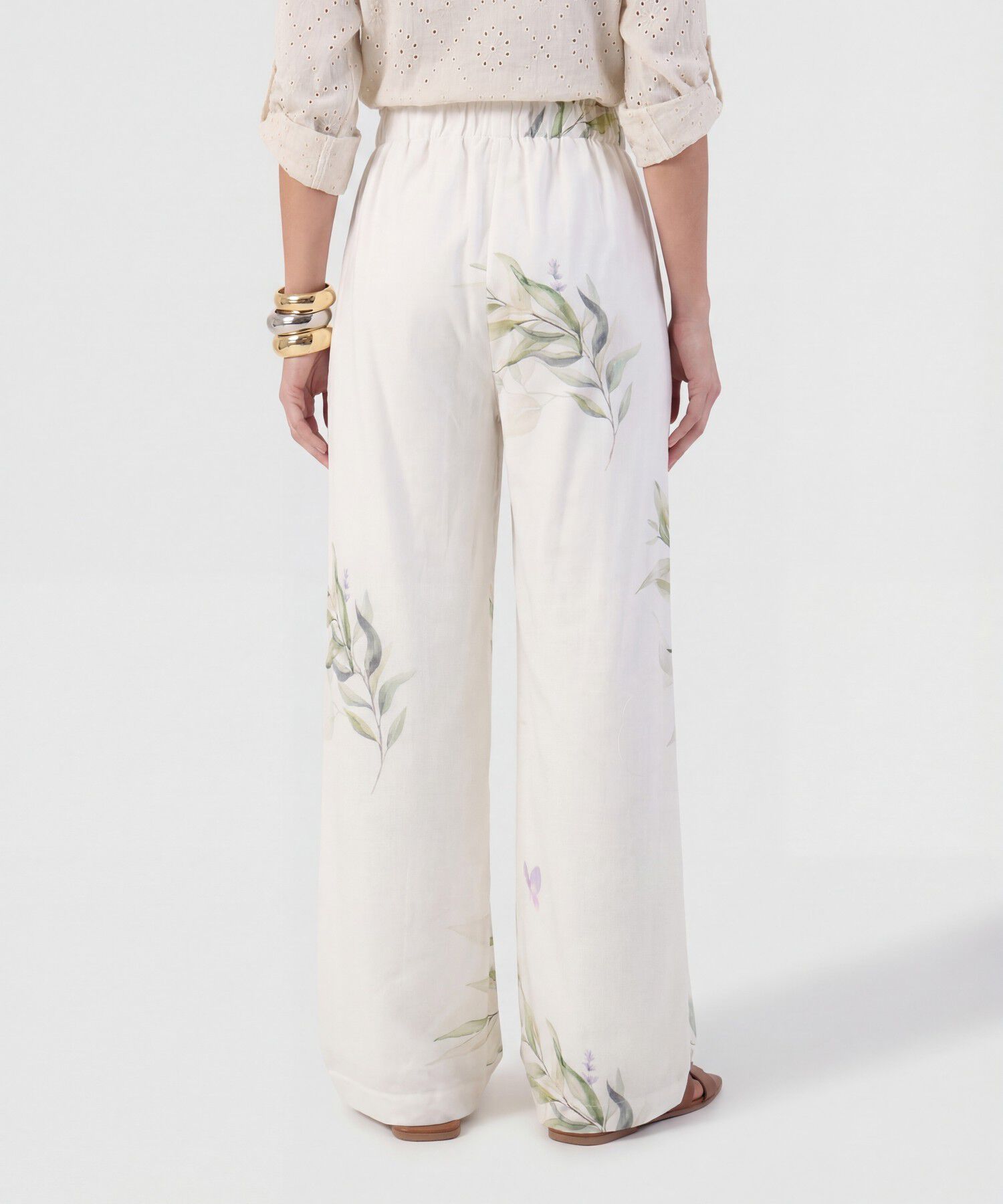 Pantal&oacute;n Wide Leg Con Pretina El&aacute;stica Para Mujer