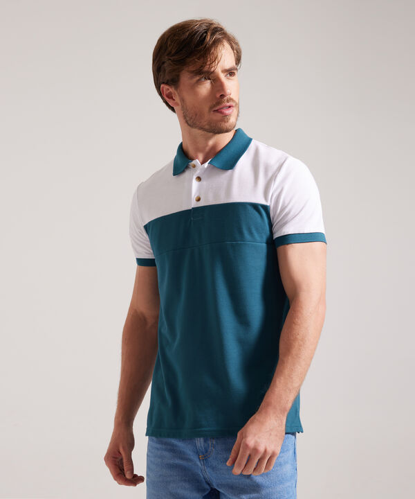Polo Bloques Cuello Y Puño Tejido