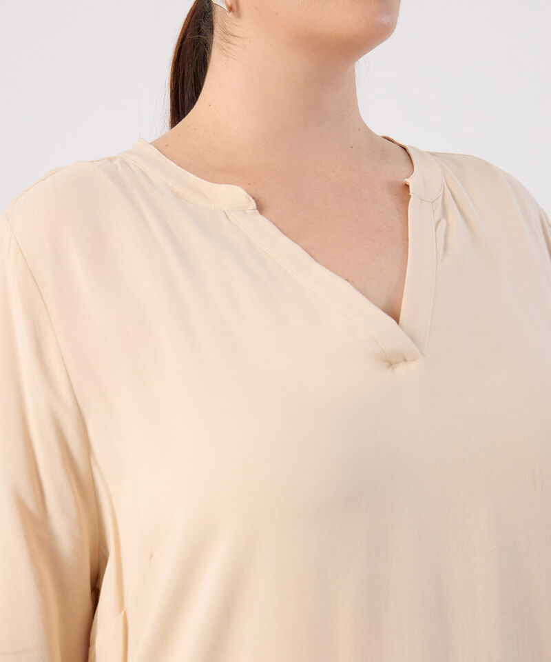 Blusa Fluida Cuello en V para Mujer Curvy