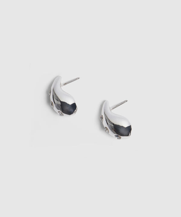 Aretes plateados con diamantes image number null