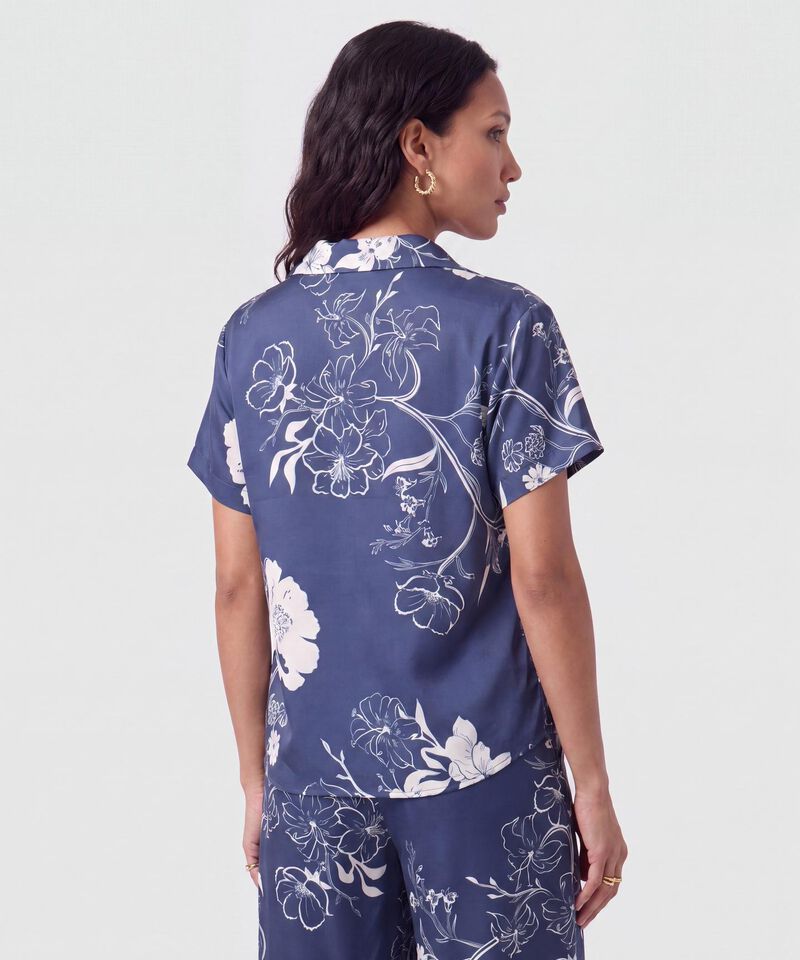 Blusa Camisera Estampada Manga Corta Para Mujer