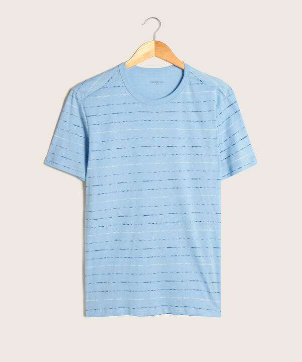 Camiseta Estampada Manga Corta, Cuello Redondo En Rib, Traveling Wave Línea Moda