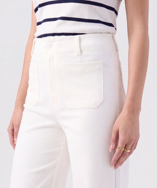 Pantal&oacute;n Recto Con Bolsillo Frontal Para Mujer
