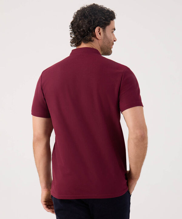 Polo Mao Unicolor Con Pestaña Unicolor  Sin Bolsillo Silueta Slim Fit