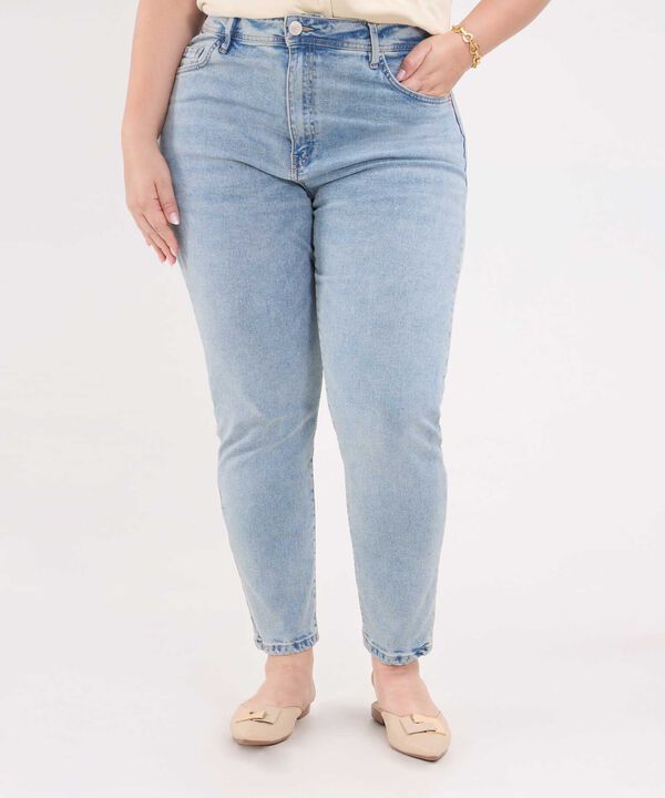 Jeans Mom Con Desgastes image number null